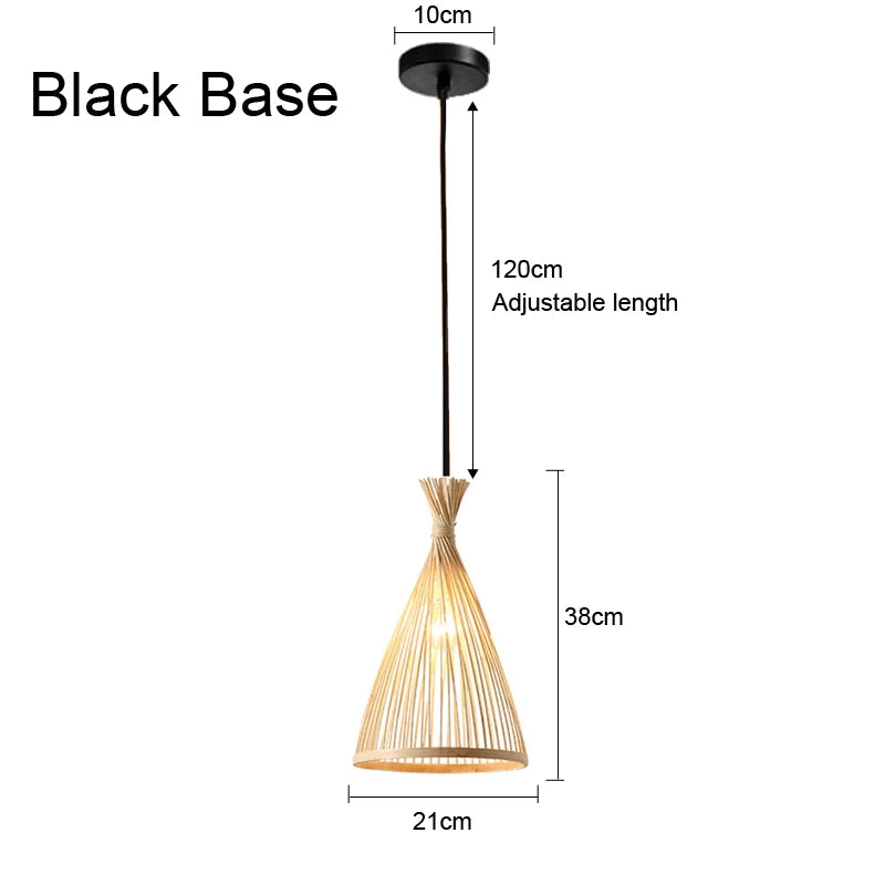 Pendente Eldiina - Rattan e Bambu - bancada gourmet boho natural