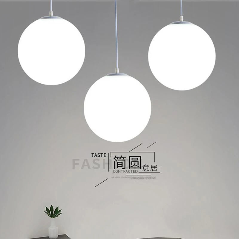 Pendente Bola de Vidro Branco LED
