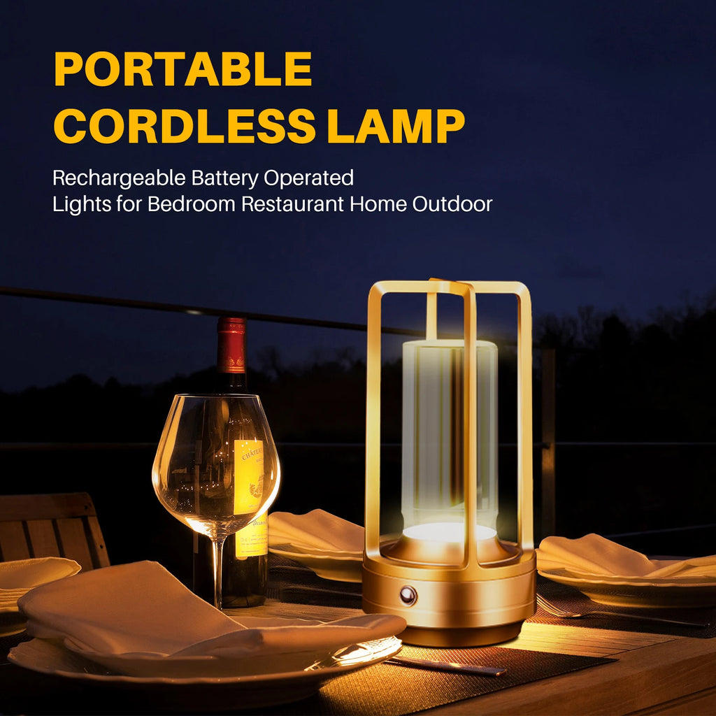Luminária de Mesa Recarregável Sem Fio – Portátil para Restaurante e Bar