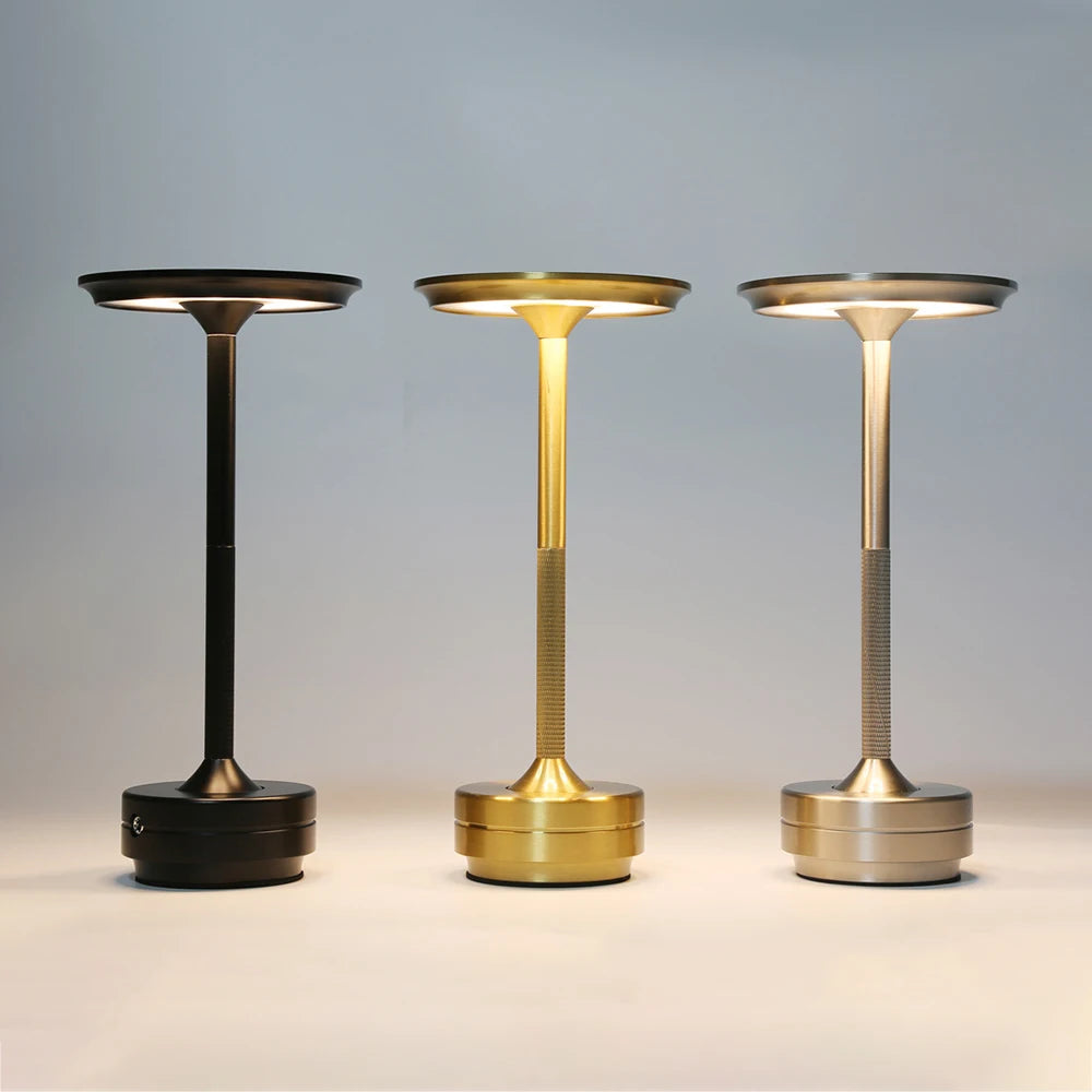 Luminária de Mesa Sem Fio Recarregável Touch LED – Bar, Restaurante e Hotel