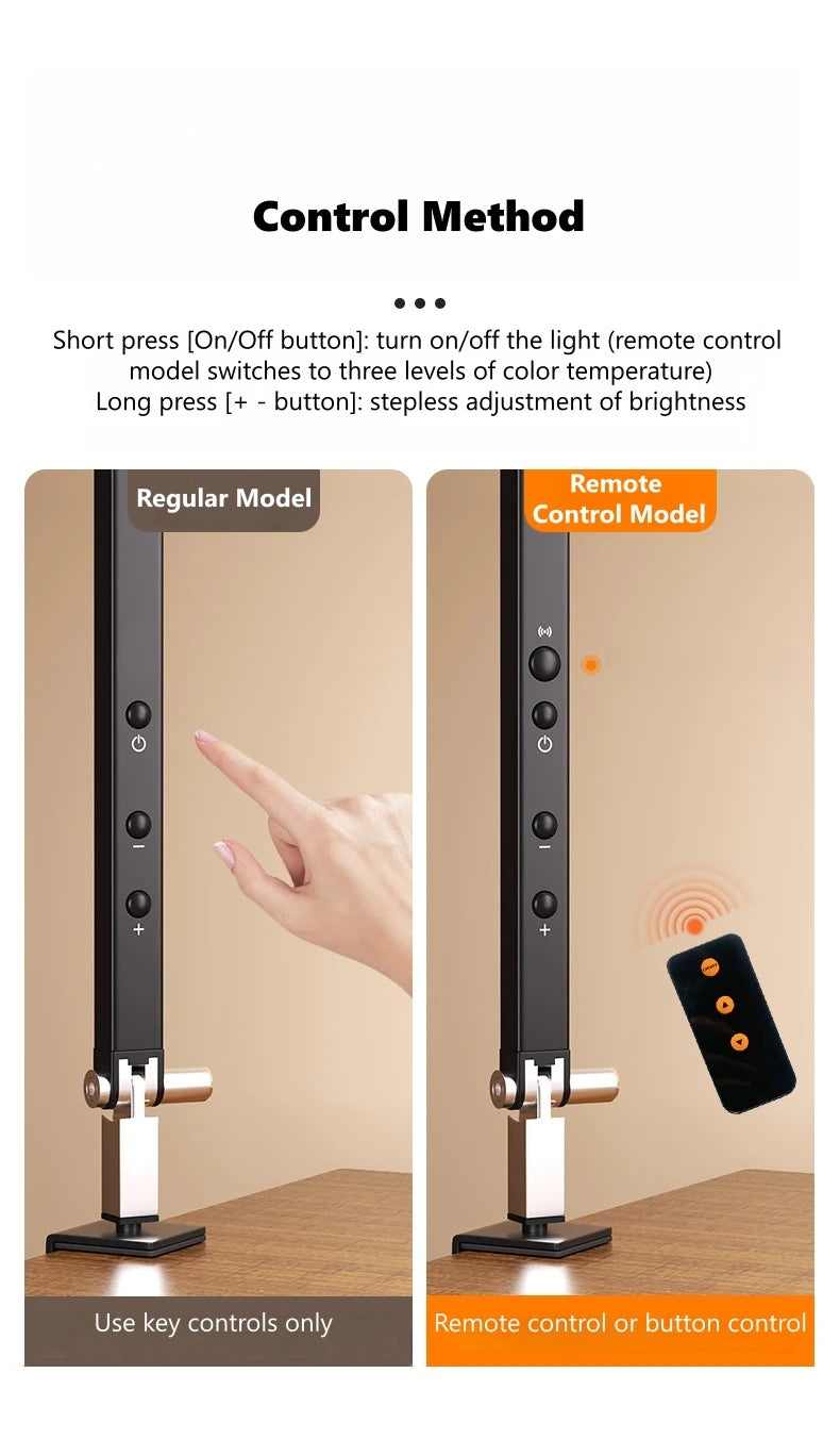 Luminária de Mesa 8W Braço Articulado com Dimmer LED – Proteção Ocular