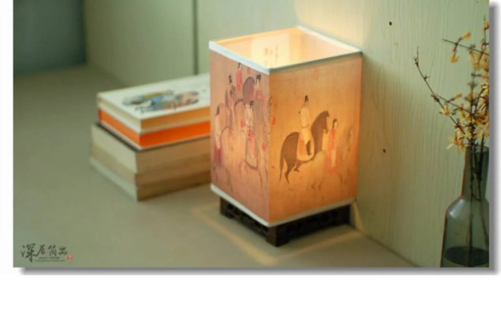 Luminária Madeira Maçiça Quadrada LED Zen Chinesa Dimmer