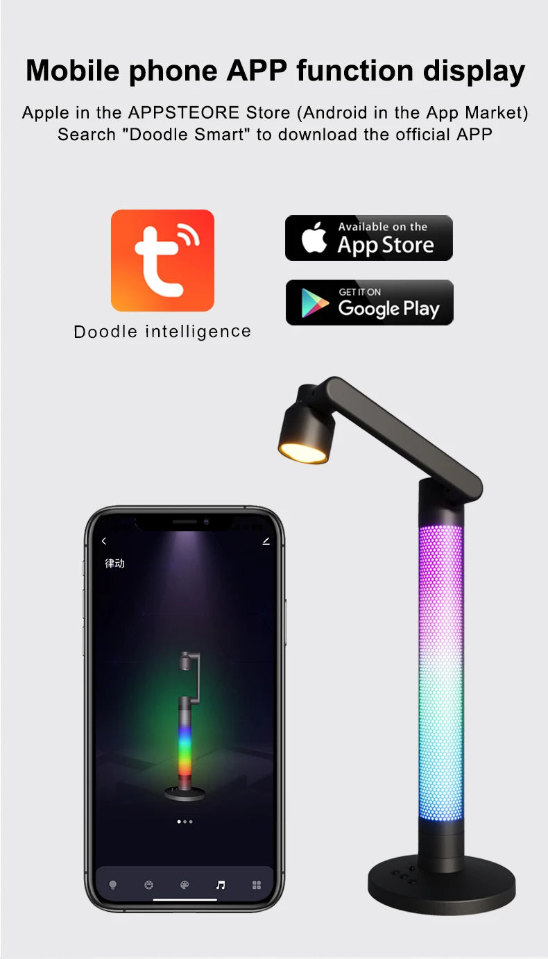 Luminária de Mesa Inteligente WiFi Tuya com Proteção Ocular – Rotacional
