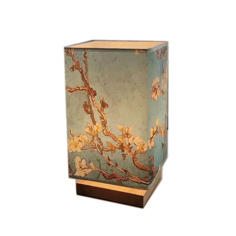 Luminária Madeira Maçiça Quadrada LED Zen Chinesa Dimmer