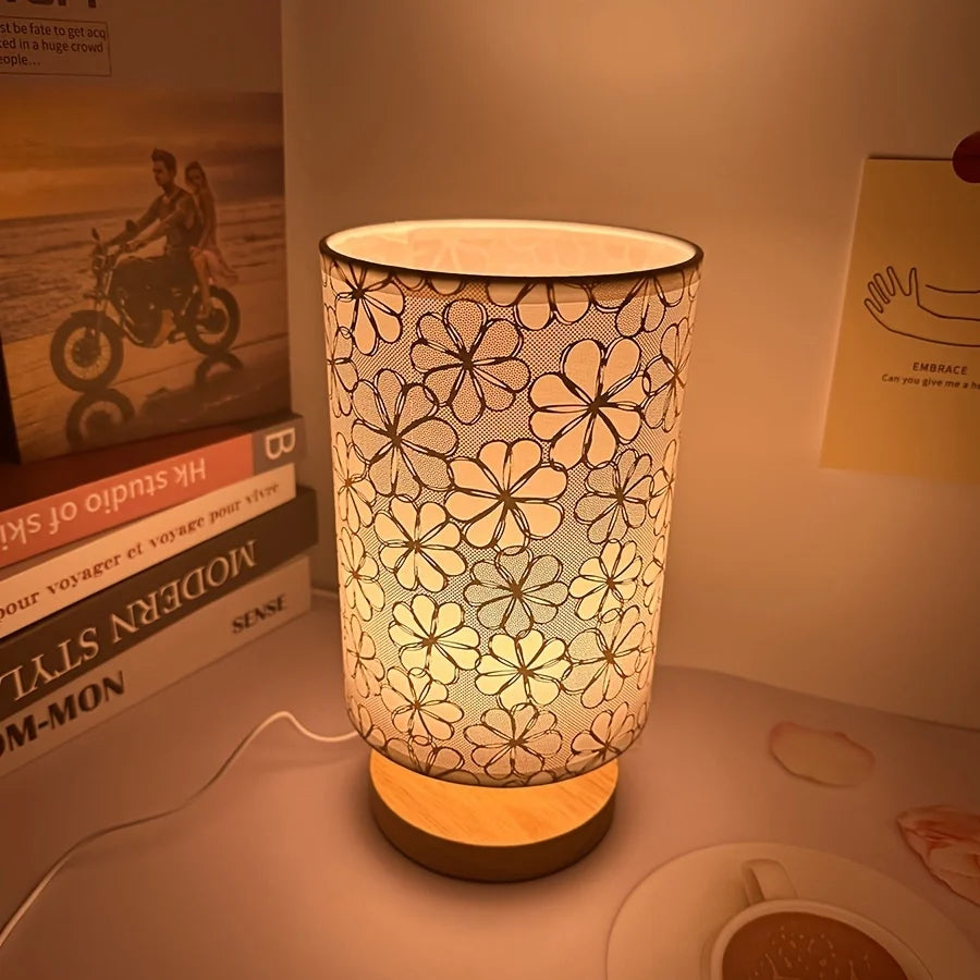 Luminaria de Mesa Avtaina - Madeira Nogueira e Linho - aparador organico moderno