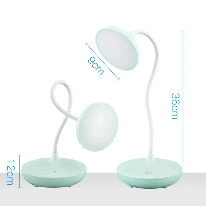 Luminária de Mesa LED Recarregável USB Touch com Dimmer – Para Estudar