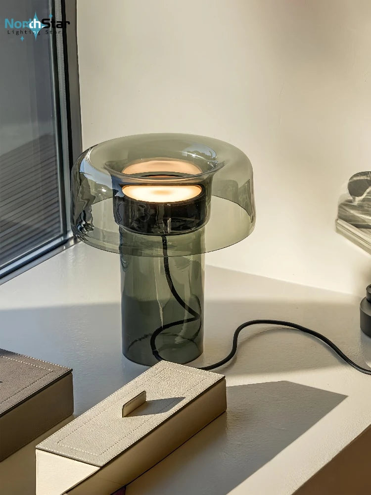 Luminária Vidro Minimalista Nórdica LED Mesa Sala Quarto
