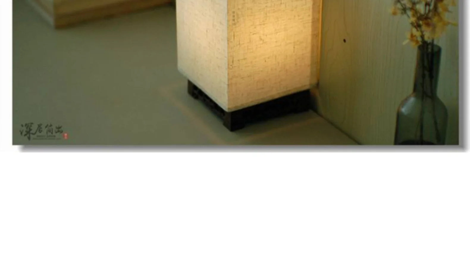 Luminária Madeira Maçiça Quadrada LED Zen Chinesa Dimmer
