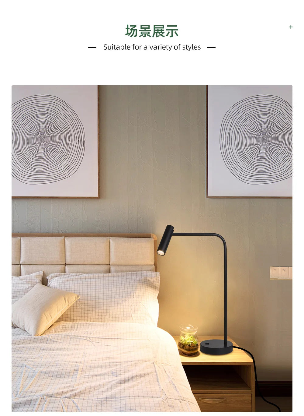 Luminária de Mesa Metal Minimalista para Hotel e Quarto – Designer