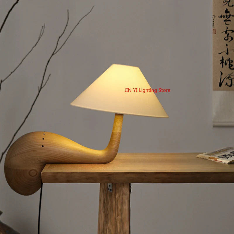 Luminária de Mesa Madeira Criativa para Quarto e Sala – Atmosfera Aconchegante