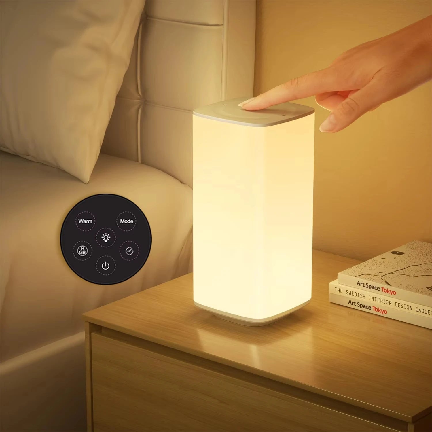 Luminária Touch Recarregável RGB Controle Remoto Timer