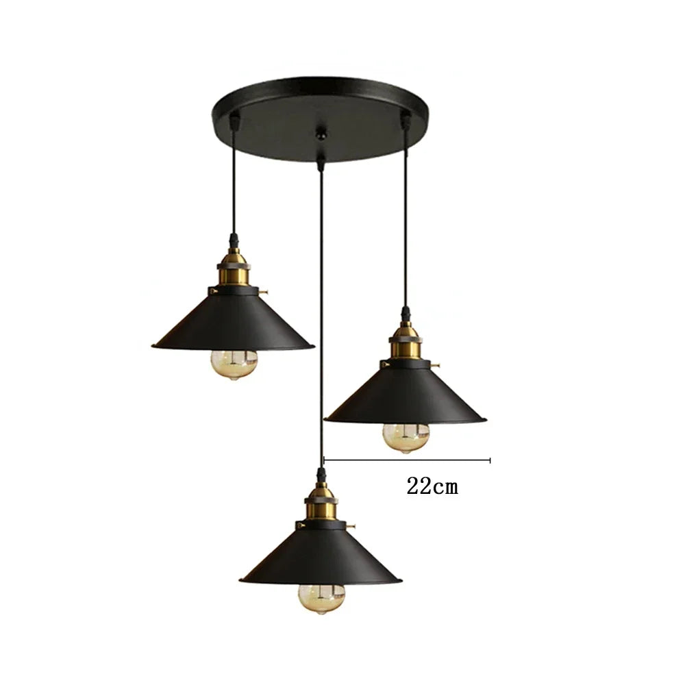Pendente Vintage Preto 1-3 Cabeças