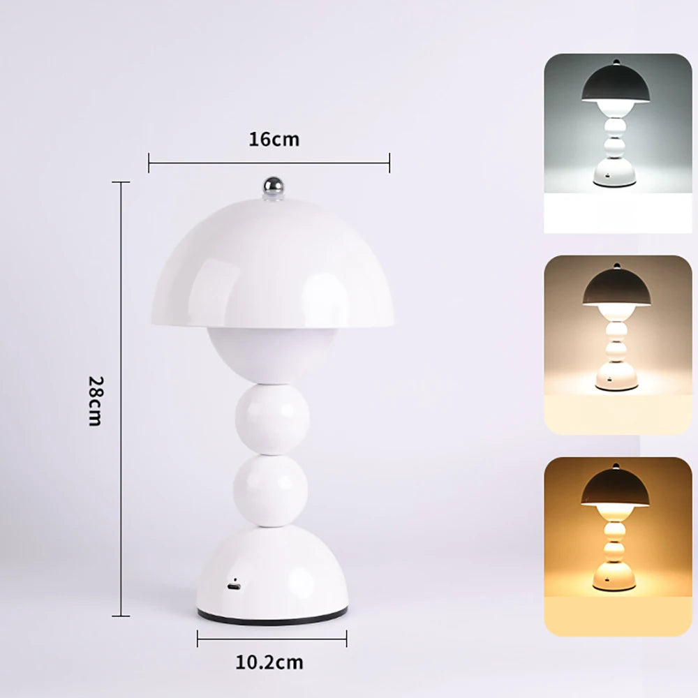 Luminária Touch Topo Nórdica LED 3 Cores Dimmer Criativa