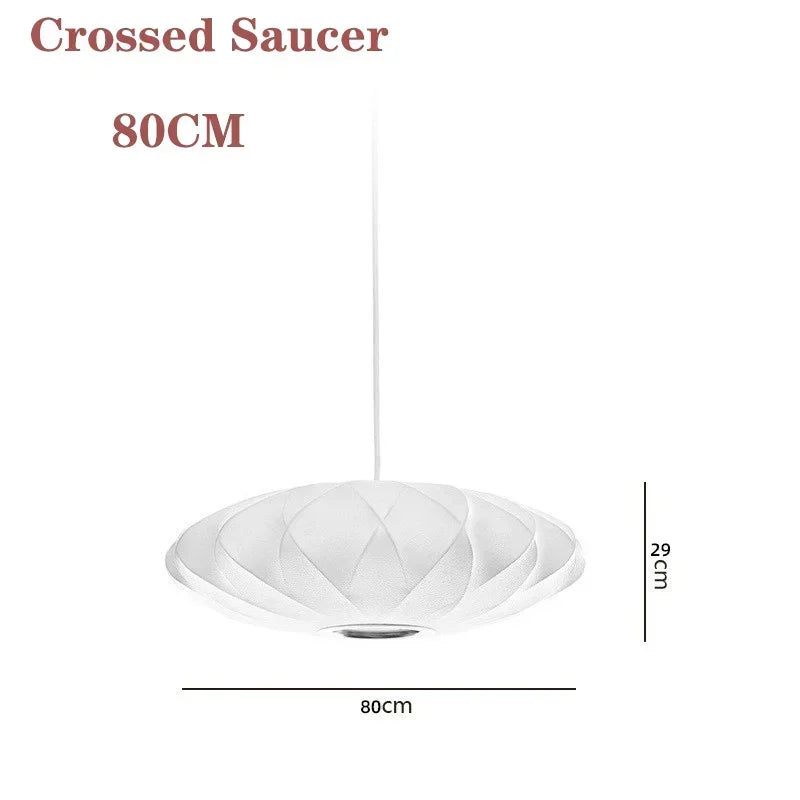 Pendente Lanterna de Tecido Branco LED