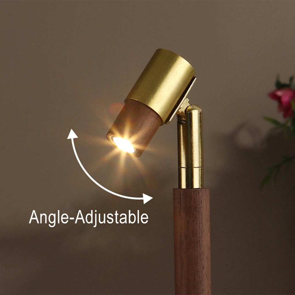 Luminária de Mesa Madeira USB com Ângulo Regulável – Luz Noturna