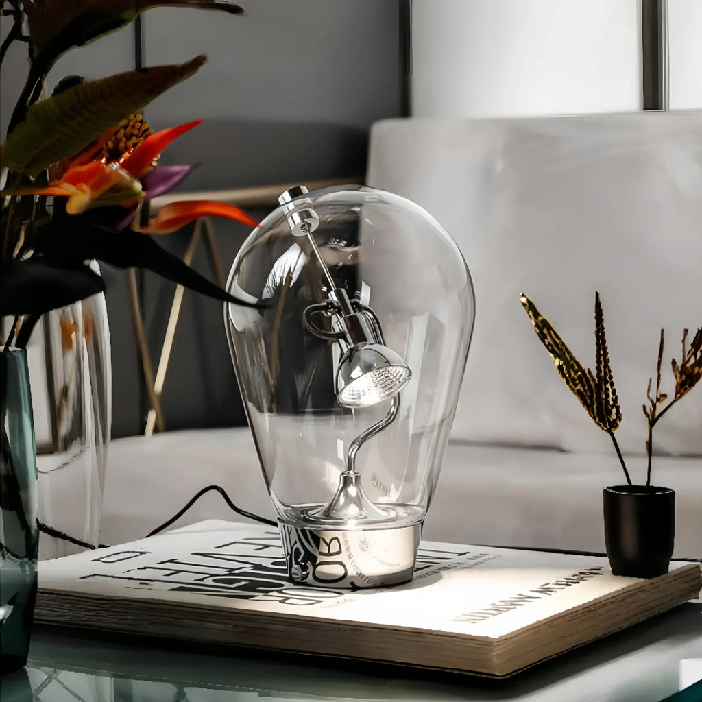 Luminária Italiana Vintage Vidro Rotativo Dimmer Mesa