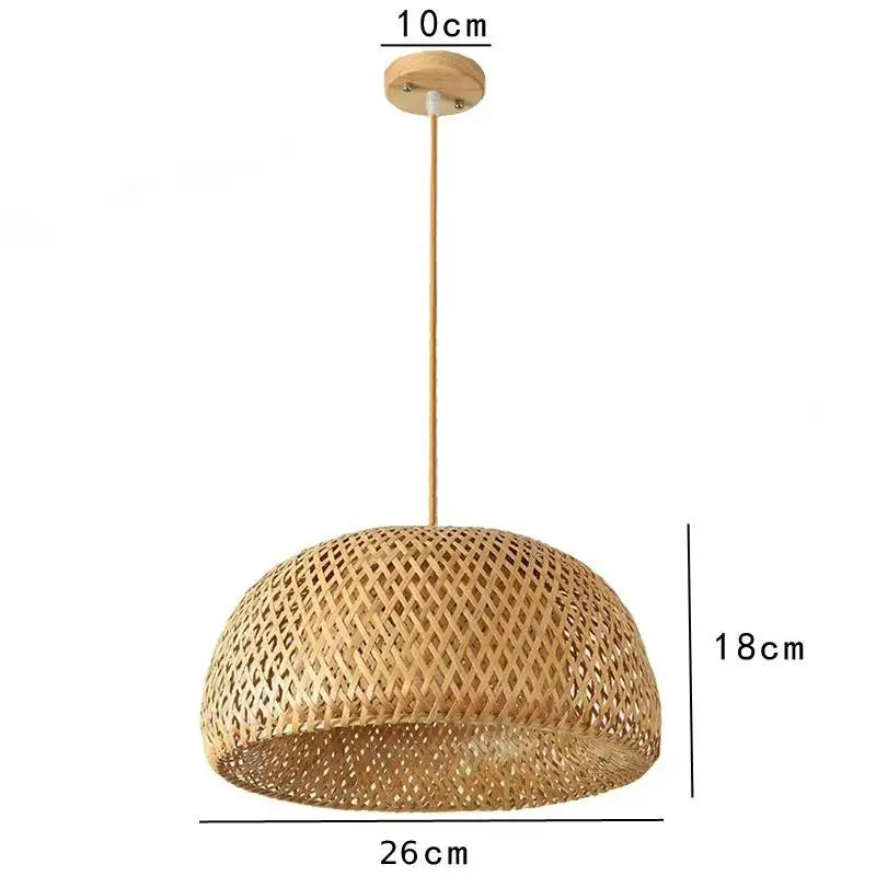 Pendente Elcaara - Madeira Nogueira e Bambu - ilha de cozinha boho natural