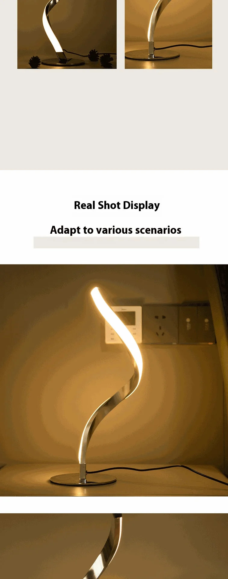 Luminária de Mesa Espiral Minimalista Luxo – Atmosfera para Sala e Quarto