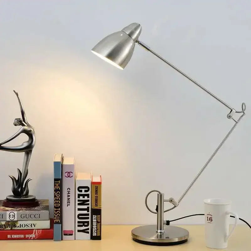 Luminária de Mesa Braço Articulado Alumínio Flexível com Lâmpada E27 LED