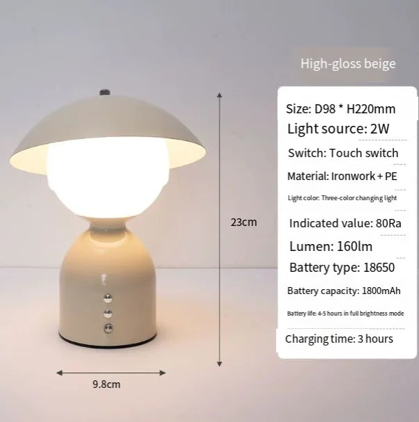 Luminárias de Mesa 2026 Modern Night Light Atmosphere Lamp with Touch Dimming and Charging Function Desk Lamp