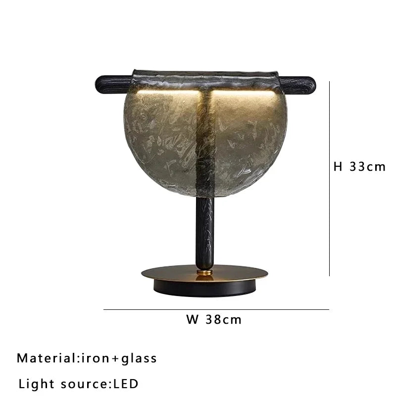 Luminaria de Mesa Avcaara - Vidro Texturizado - escritorio organico moderno