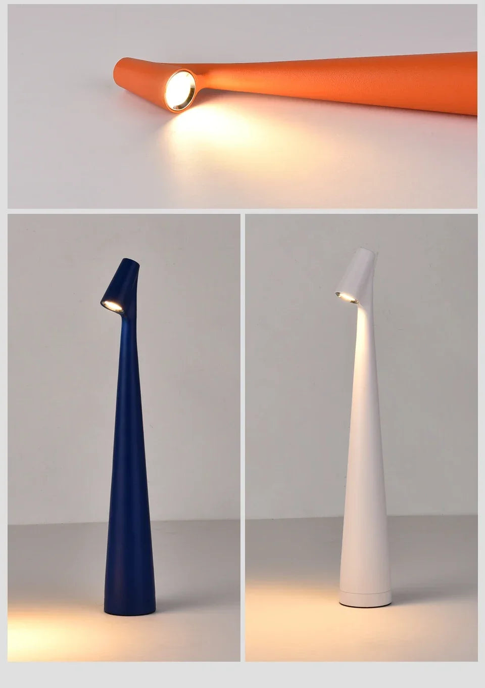 Luminária de Mesa Portátil Metal LED Touch Recarregável – Luz Noturna