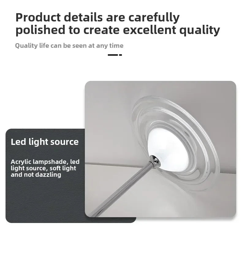 Luminária LED Disco Voador Recarregável Touch Cabeceira