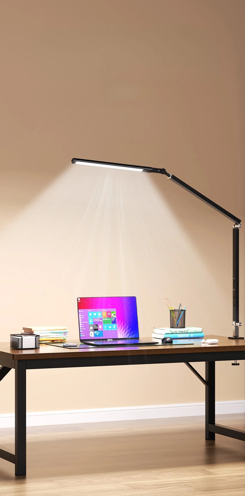 Luminária de Mesa 8W Braço Articulado com Dimmer LED – Proteção Ocular