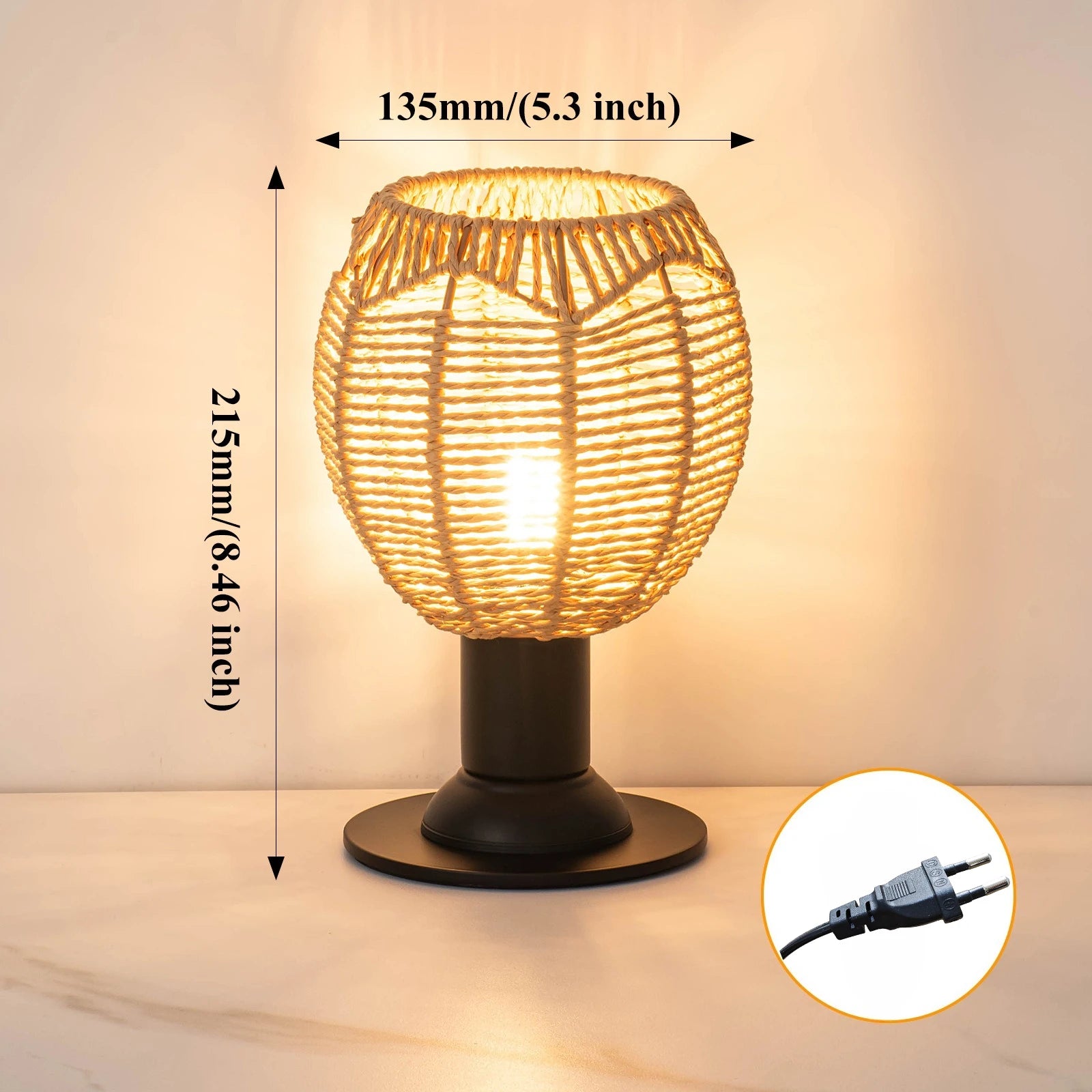 Luminaria de Mesa Avleara - Linho e Metal Escovado - escritorio boho natural