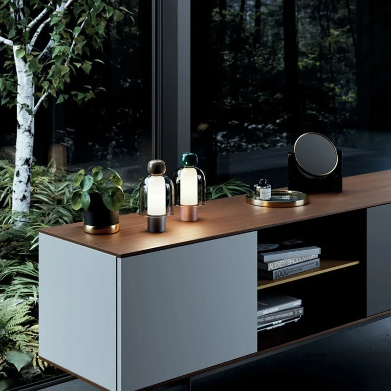 Luminária Vidro LED USB Decorativa Sala Quarto Minimalista