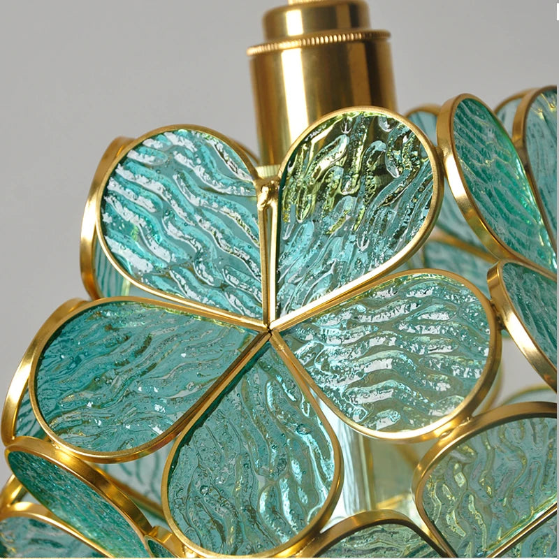 Pendente Floral de Vidro Luxuoso LED