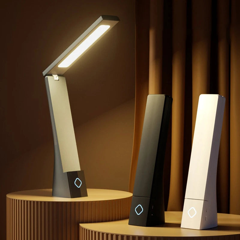 Luminária de Mesa LED Dobrável Recarregável – Proteção Ocular para Estudos