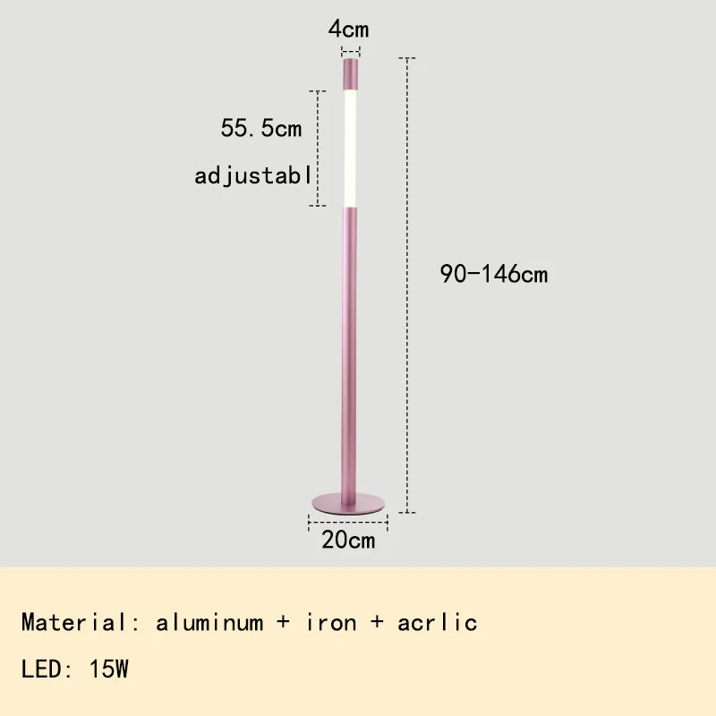 Luminária de Chão Americana Regulável em Altura LED – Sala e Leitura