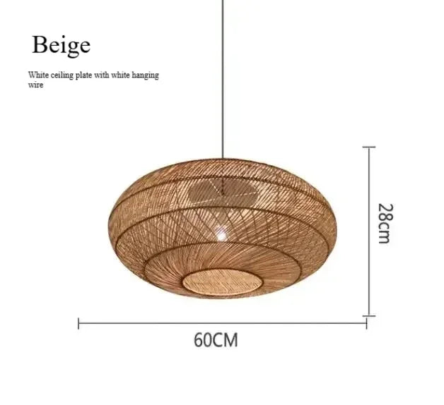 Pendente Elroa - Rattan e Linho - hall boho natural