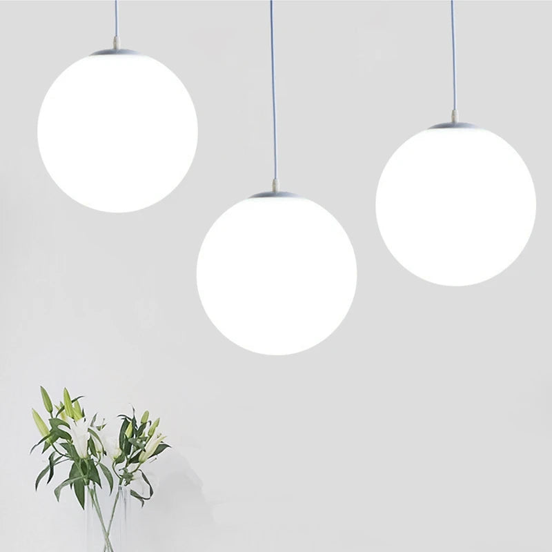Pendente Bola de Vidro Branco LED