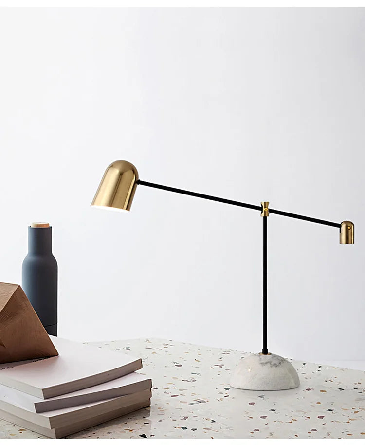 Luminária de Mesa Base Mármore Designer com Regulagem – Sala e Quarto