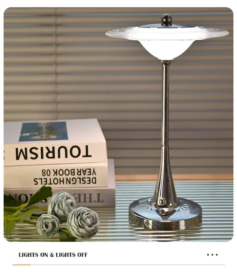 Luminária LED Disco Voador Recarregável Touch Cabeceira