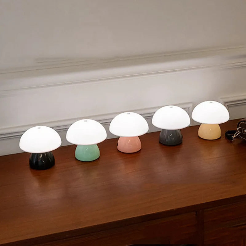 Luminária Cogumelo LED Touch Dimmer USB Recarregável