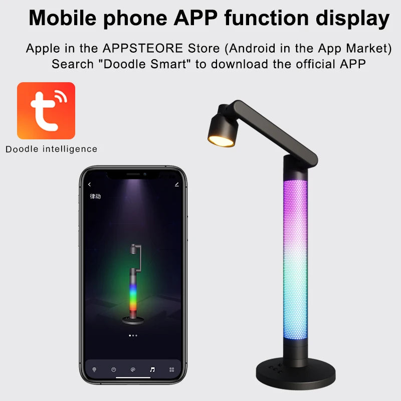 Luminária de Mesa Inteligente WiFi Tuya com Proteção Ocular – Rotacional
