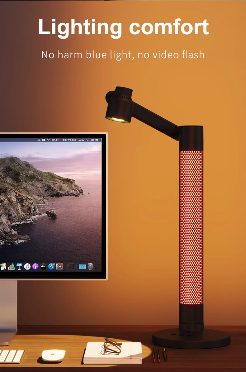 Luminária de Mesa Inteligente WiFi Tuya com Proteção Ocular – Rotacional