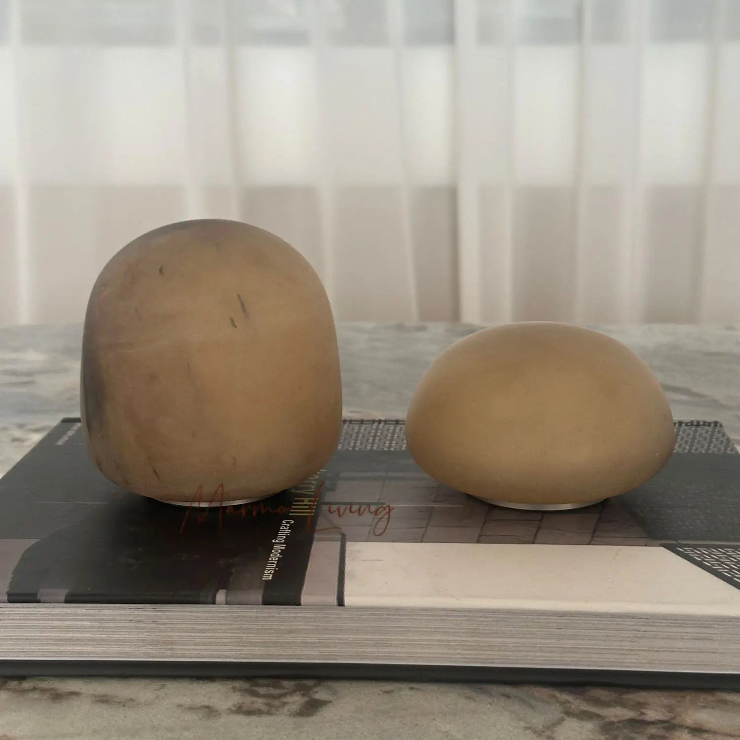 Luminária de Mesa em Mármore Natural Recarregável – Sala e Quarto de Luxo