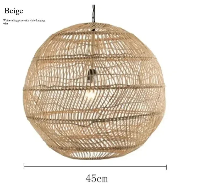Pendente Elroa - Rattan e Linho - hall boho natural