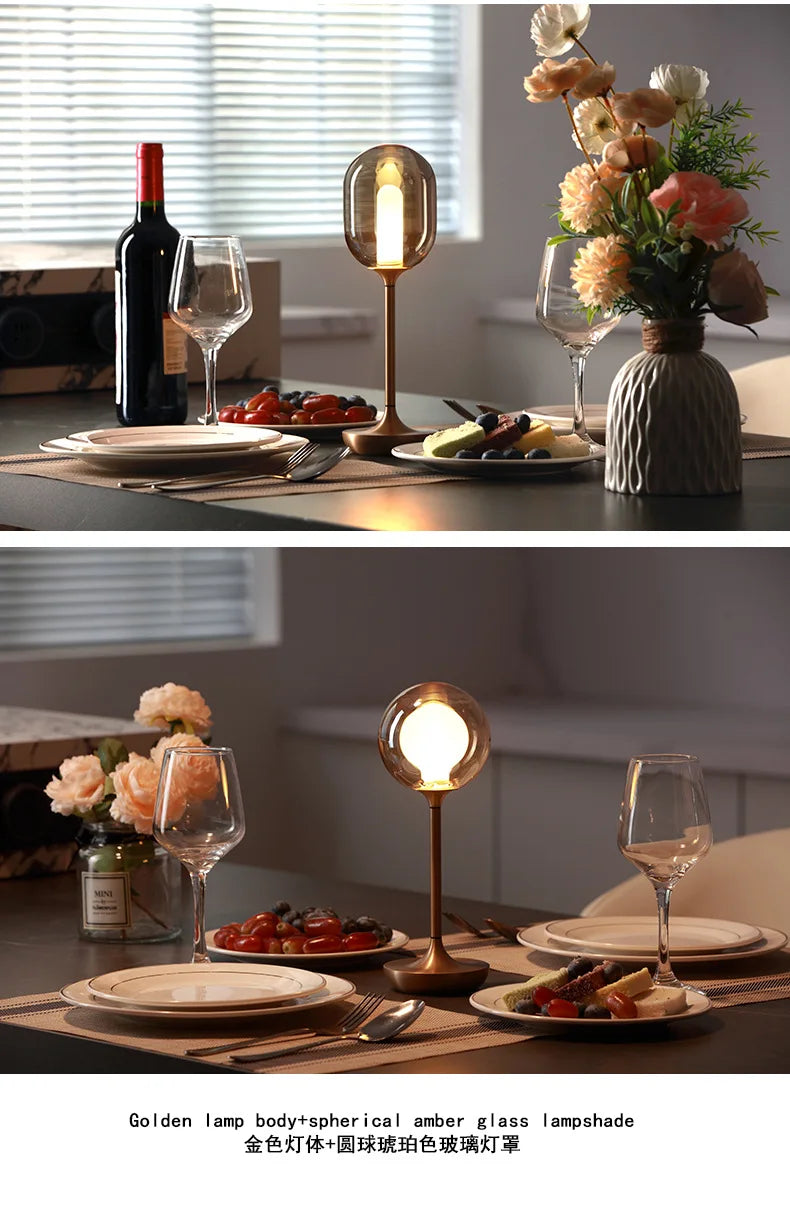 Luminária de Mesa LED Recarregável Sem Fio Touch – Portátil Estilo Vela