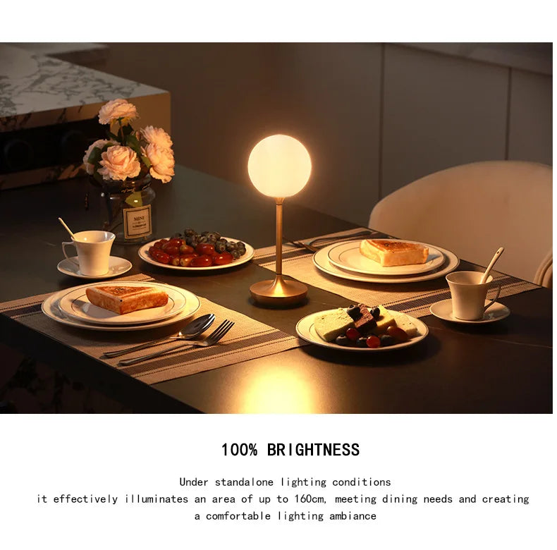 Luminária de Mesa LED Recarregável Sem Fio Touch – Portátil Estilo Vela