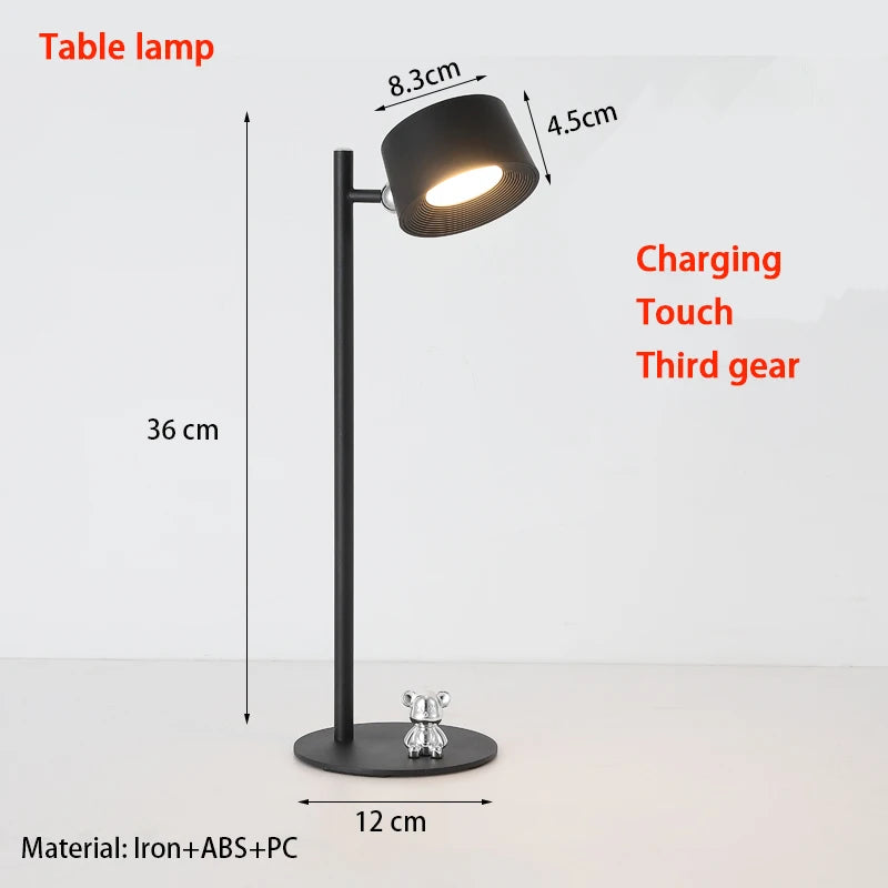 Luminária de Mesa Magnética Recarregável Giratória – Para Estudo e Parede
