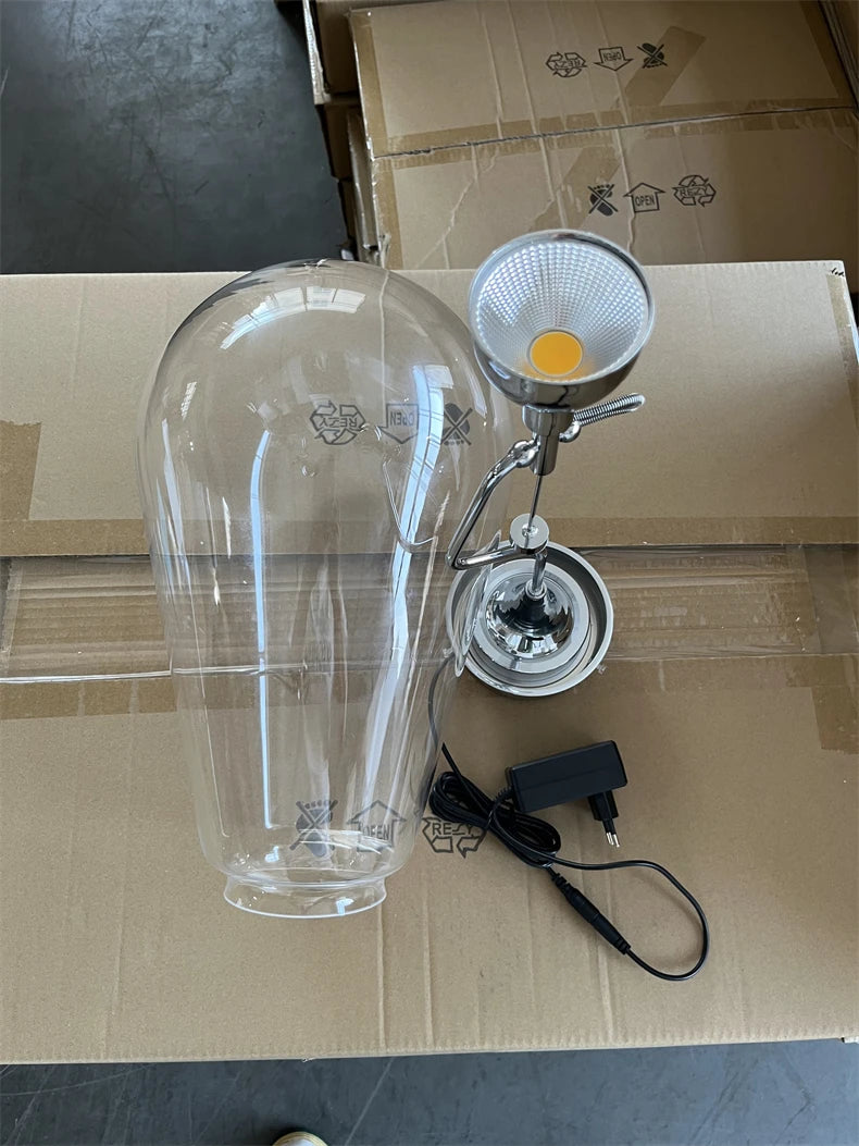 Luminária Italiana Vintage Vidro Rotativo Dimmer Mesa