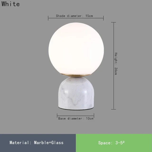 Luminária de Mesa Nórdica Vidro Personalizada – Quarto, Cabeceira e Escritório