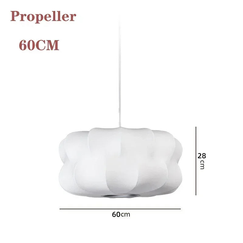 Pendente Lanterna de Tecido Branco LED
