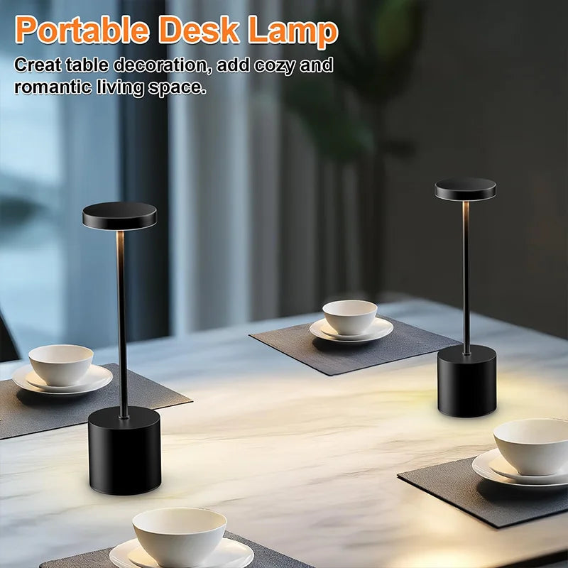 Luminária LED Recarregável Touch Mesa Sala Jantar Quarto
