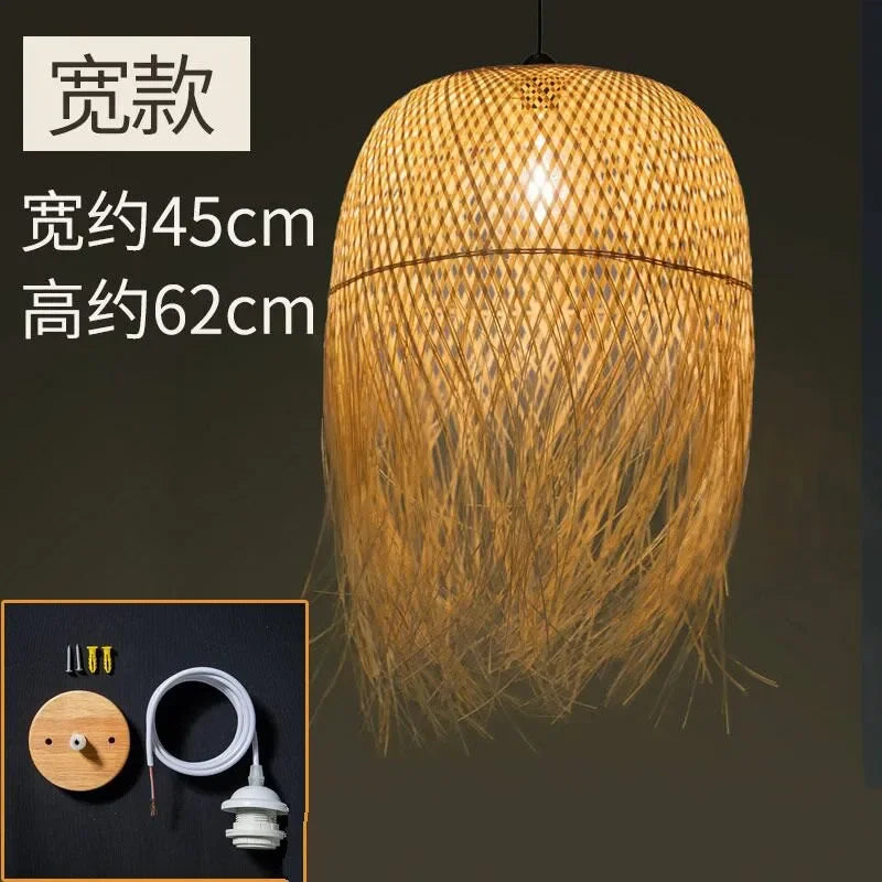 Pendente Elmiela - Bambu Natural - sala de jantar boho natural